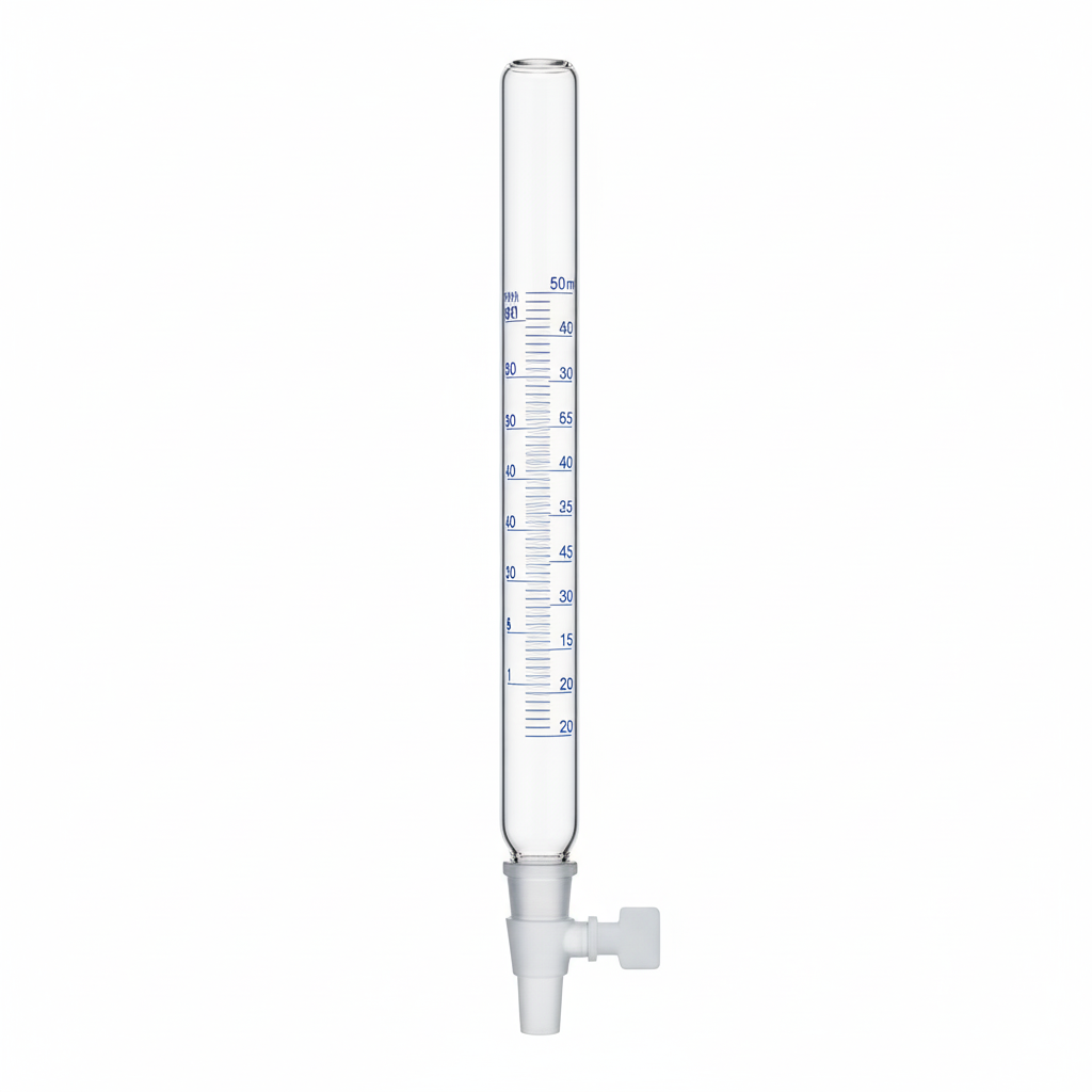 Burette with Straight Bore PTFE Key Stopcock
