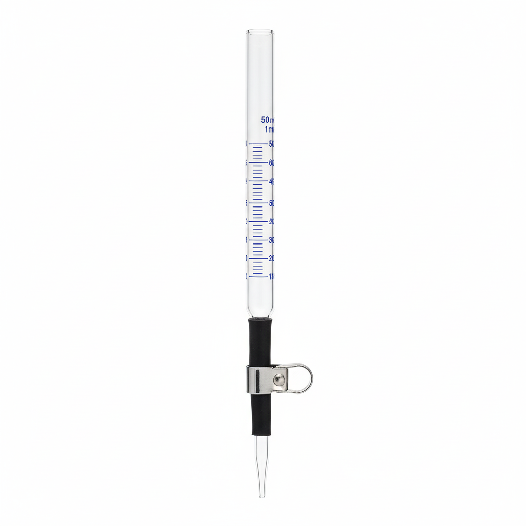 Burette with Pinch Cock Rubber Tubing and Glass Jet